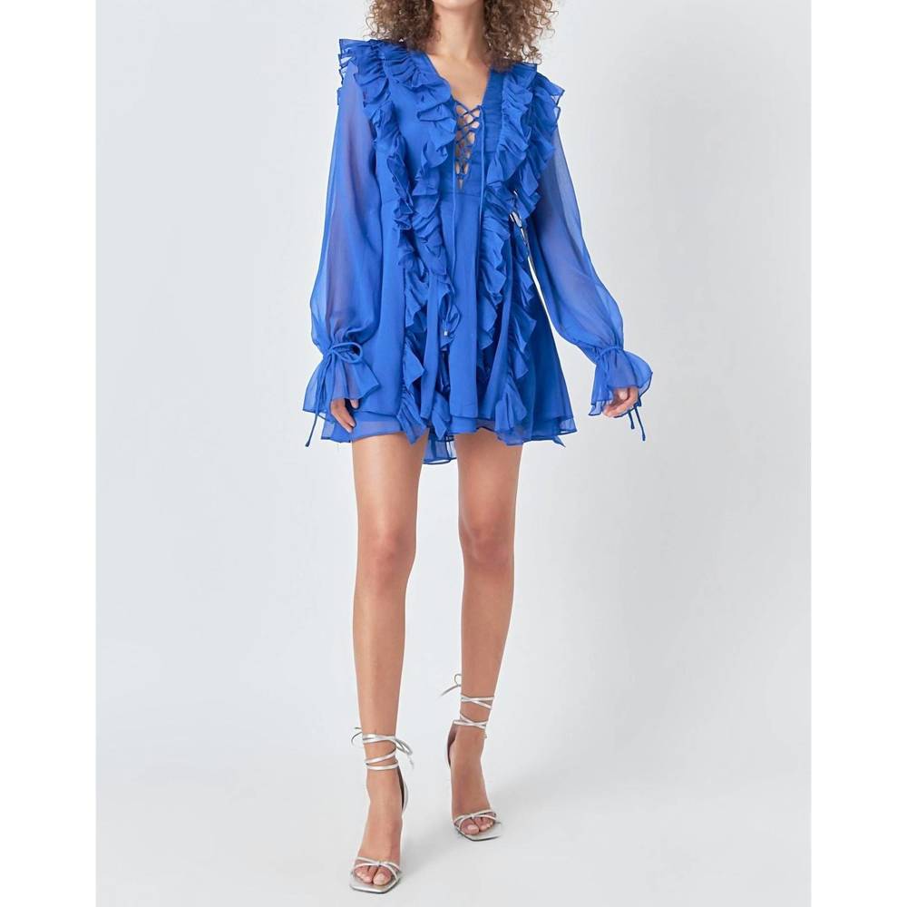 Endless Rose Blue Ruffle Mini Dress